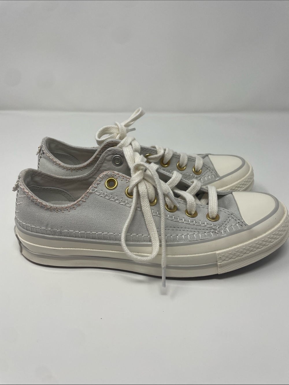 Converse Chuck 70 Crafted Stitching FOSSILIZED Flower Gold 7 New - Picture 2 of 5